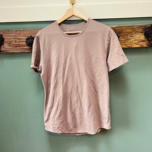 BYLT Premium Basics Lux Drop Cut Short Sleeve Tee Tan Taupe Size M